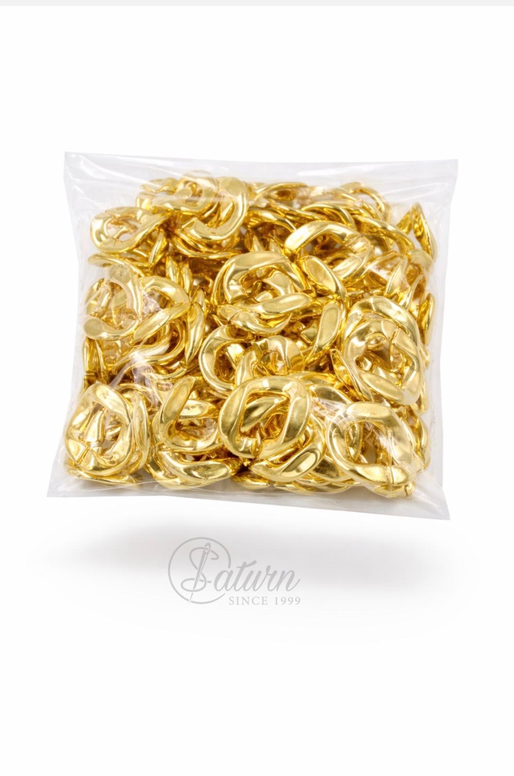 アクセサリー yasu1107 Zale Lant din Plastic 3.5 cm – Set 100 Bucati, Aurii si Argintii