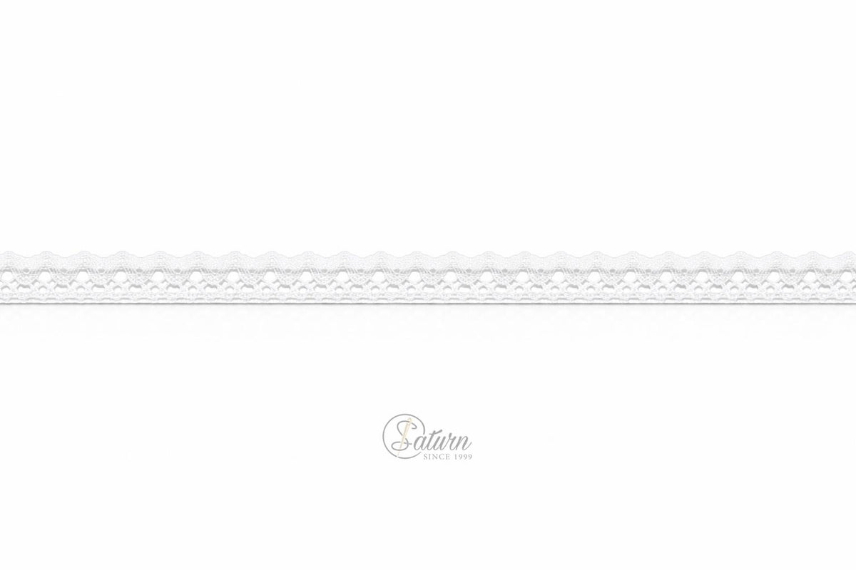Dantela bumbac alba model 1334, latime 1.5 cm, rola 50 yards, banda decorativa pentru croitorie