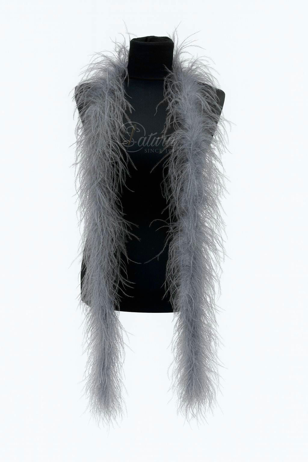 Sal din pene de strut natural – 2 straturi, extra pufos, lungime 2m | Accesoriu Glam de Lux