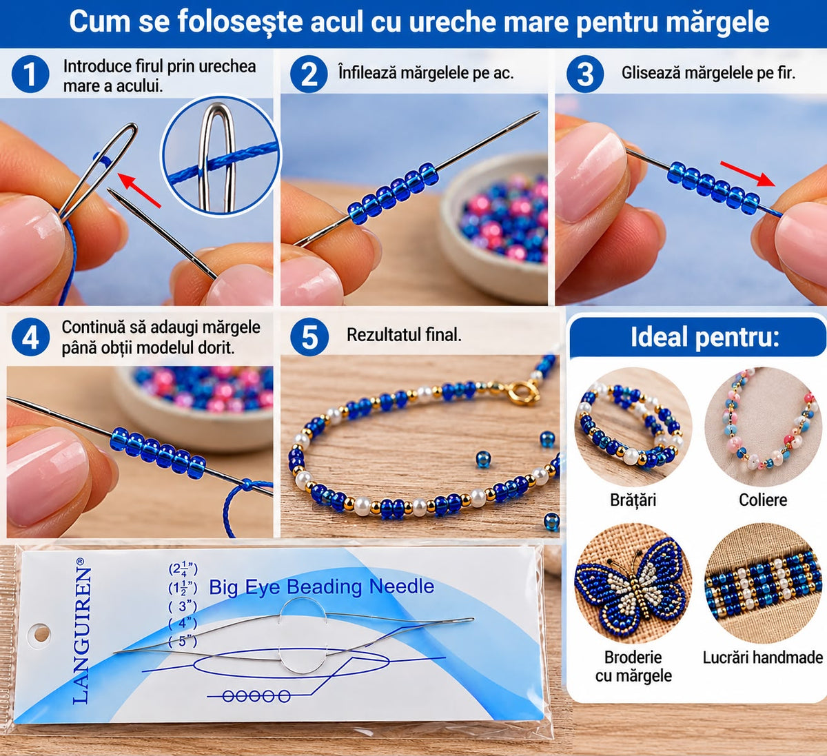 Ace De Insirat Margele Cu Ureche Mare Languiren - Set 10 Folii