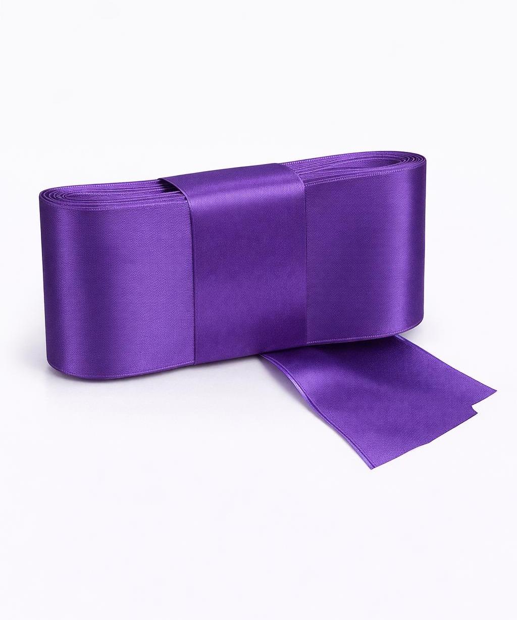 Banda dublu satin 6 cm – panglica satin decorativa, rola 10 metri
