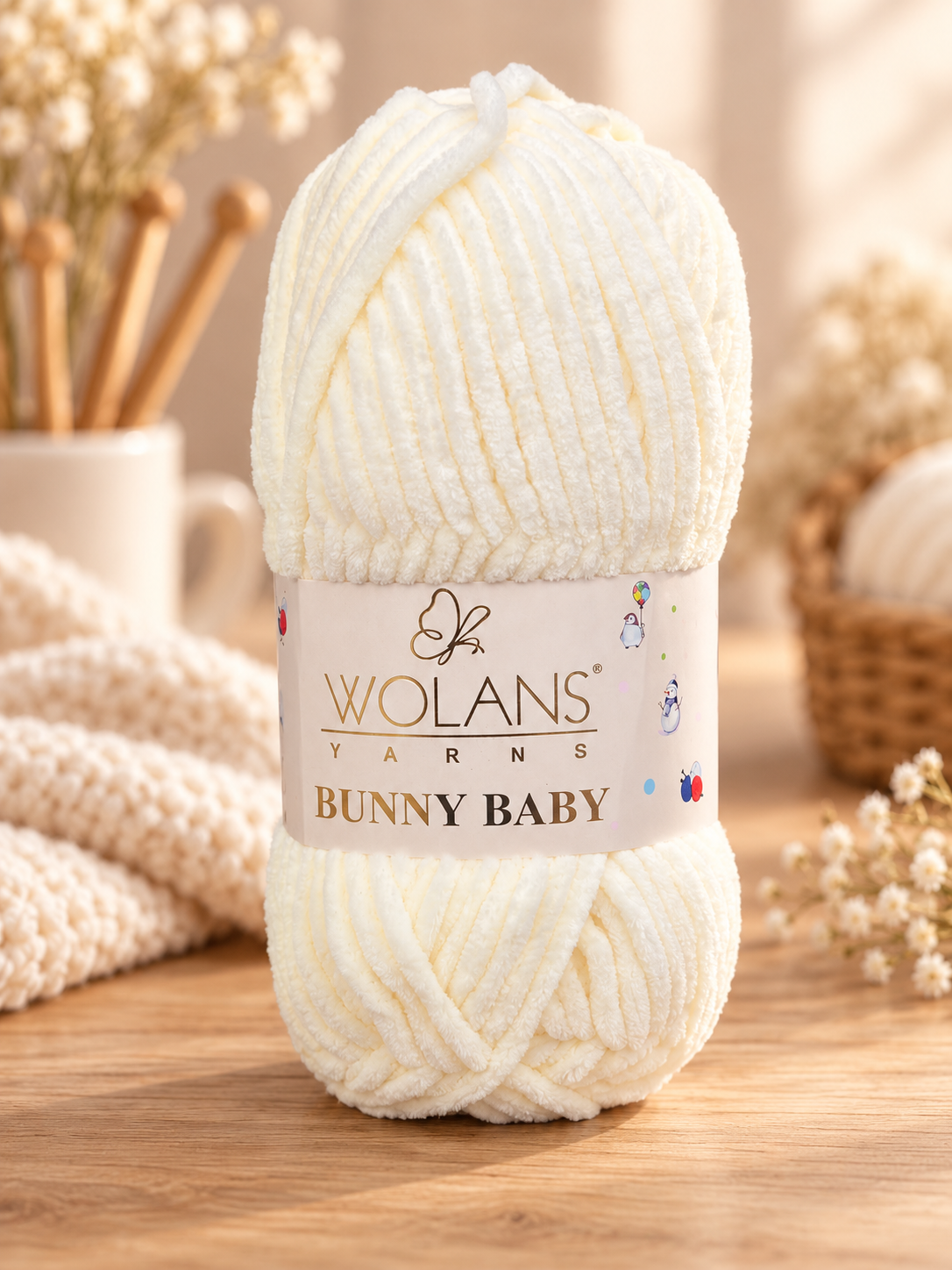 Fir plusat de tricotat Wolans Bunny Baby – (100g/buc)