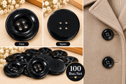 Nasturi Negri Plastic Pentru Paltoane L54\3.5Cm (100 Buc/Set) Model 2