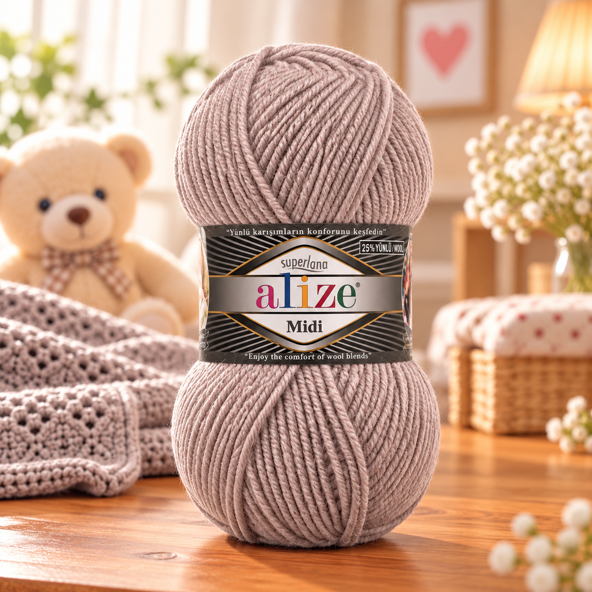 Fir de tricotat Alize Superlana Midi (100g/buc)
