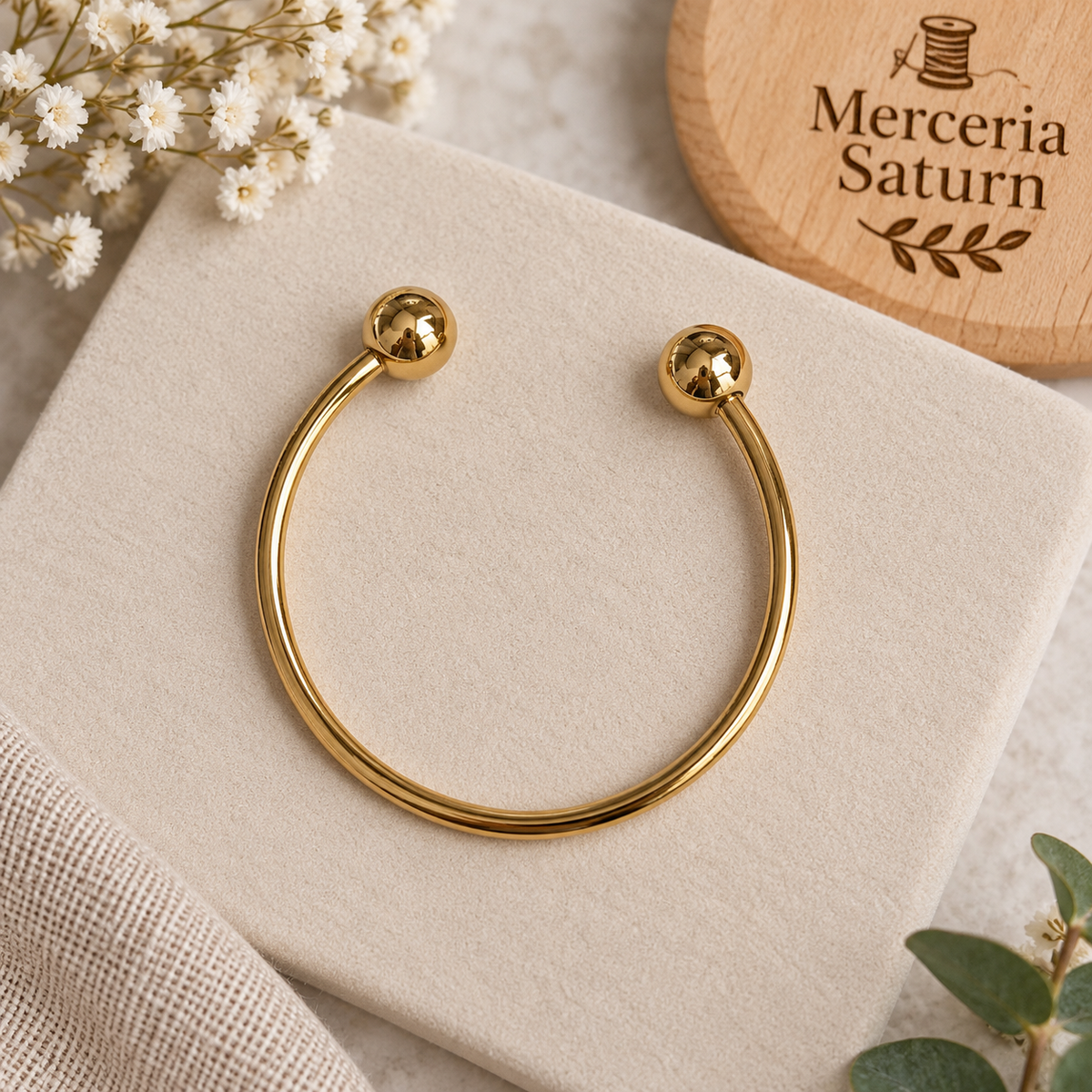 Catarama Decorativa  din Metal, Auriu – 6 cm, Model 0135