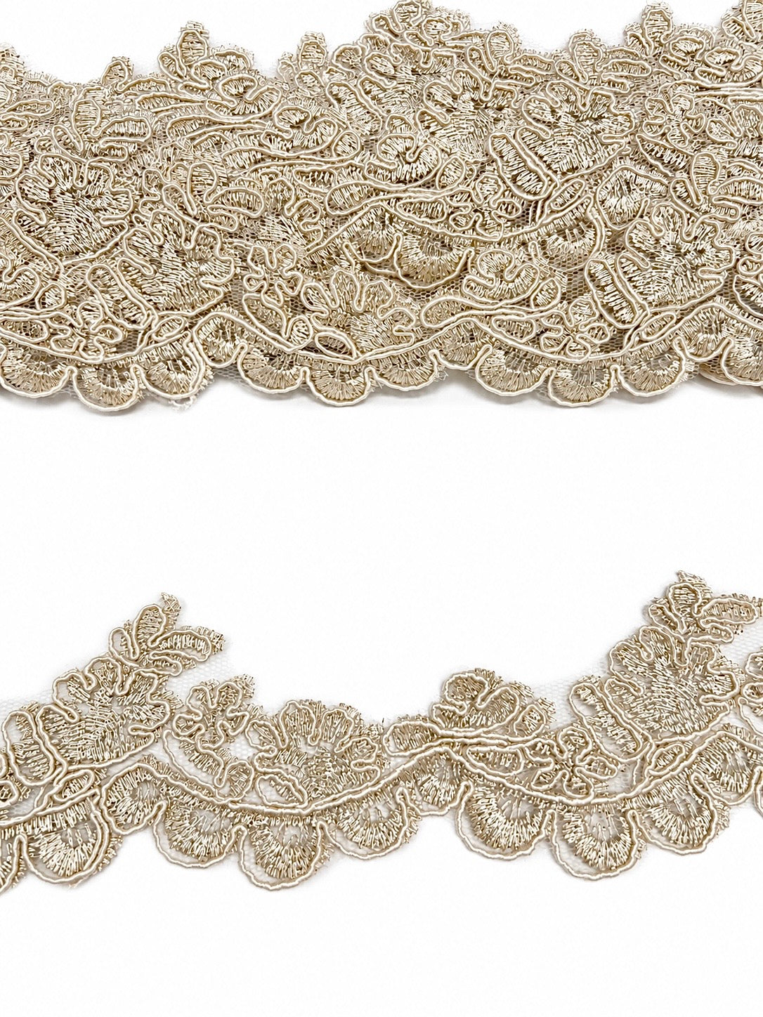 Dantela Crenguta Auriu 4,5 cm – Model 6369-0223, 10 Yards/Rola (9,14metri\Rola)