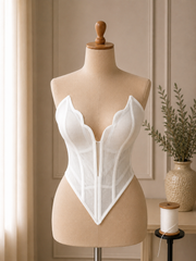 Corset alb pentru rochii de mireasa si ocazie M36