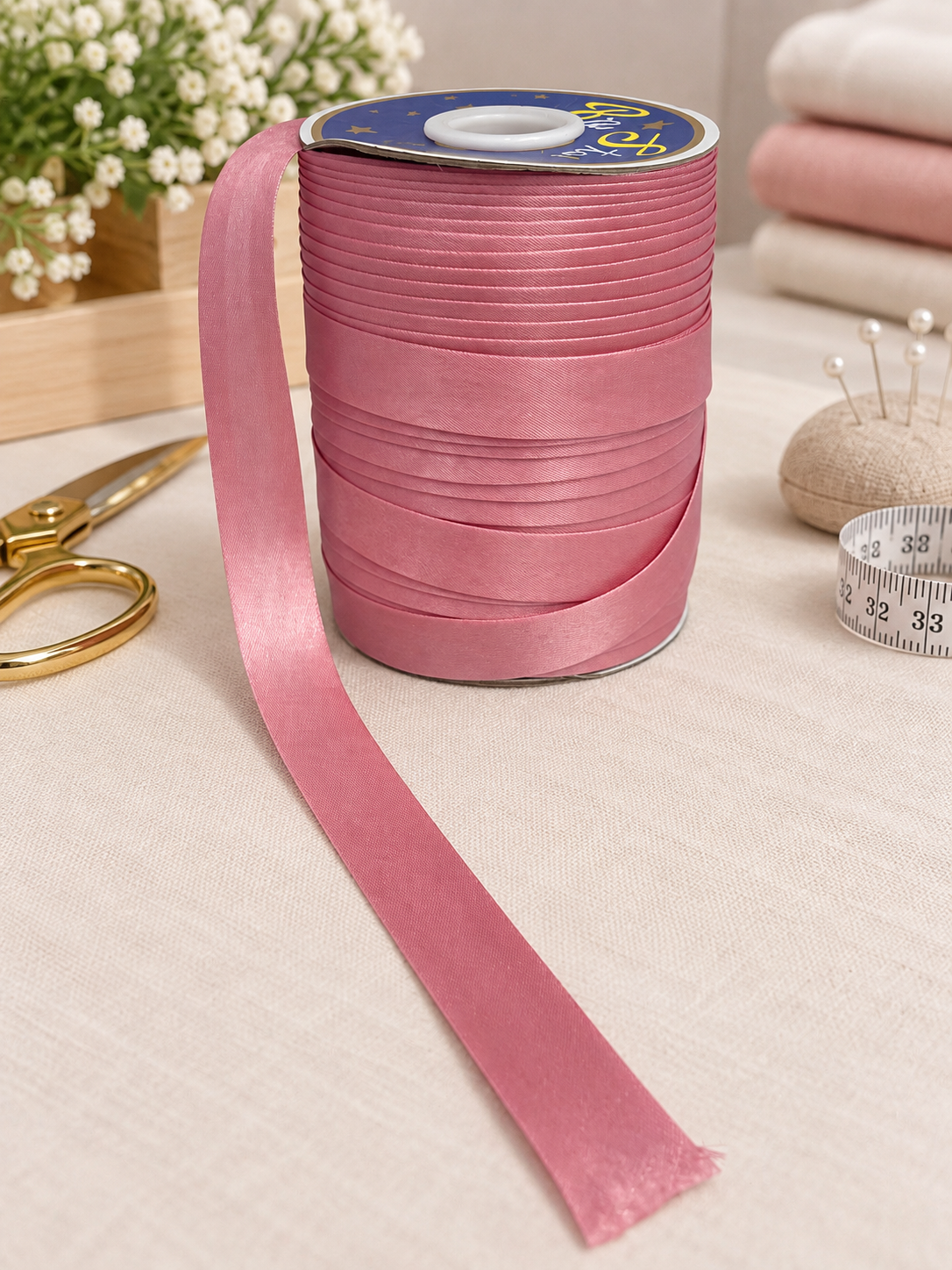 Banda bias satinata 20mm, 100 yards\Rola (91 m\Rola), banda pentru finisare croitorie,Diverse Culori