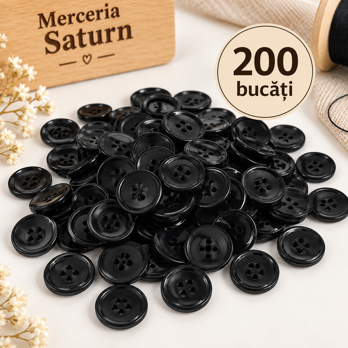 Nasturi Plastic 4 Gauri Diverse Culori 32L=20.3 mm , 200 buc/ Punga