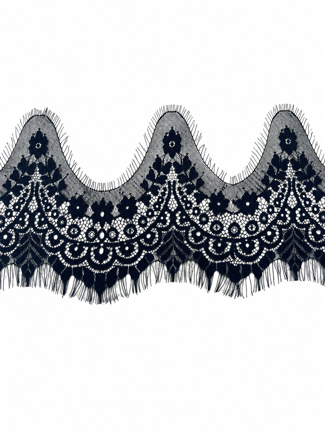 Dantela Chantilly Neagra 18 cm – 30 Metri/Pachet, Model #6019