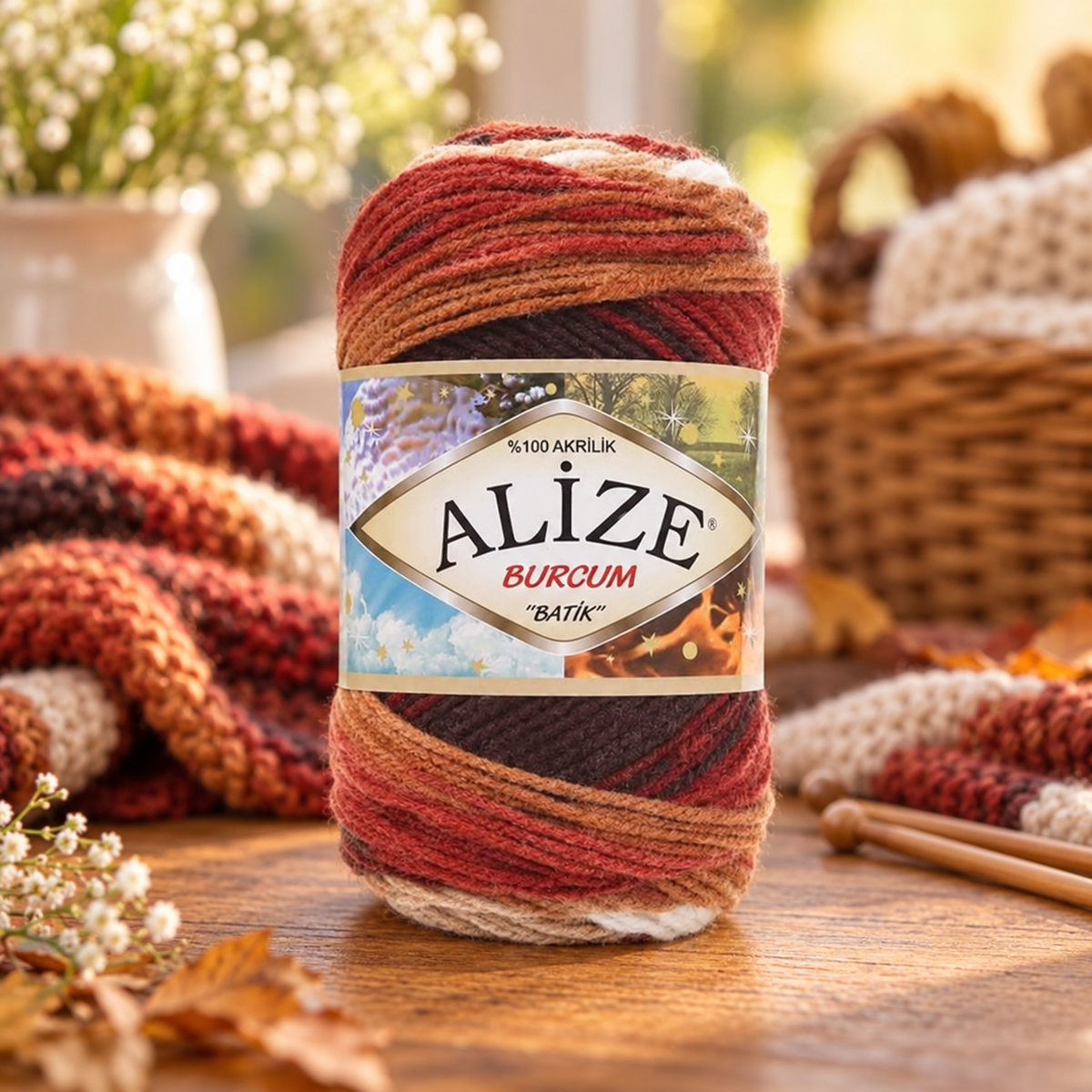 Fir de Tricotat si Crosetat Burcum Batik Multicolor(100g/buc)
