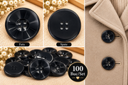 Nasturi Negri Plastic Pentru Paltoane L54\3.5Cm (100 Buc\Set) Model 4