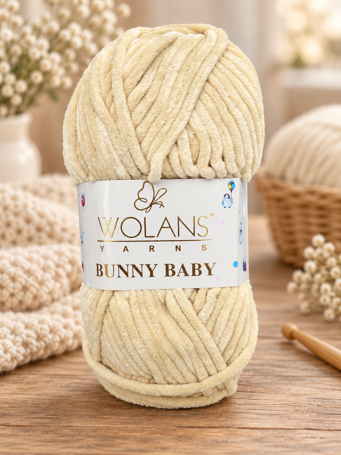 Fir plusat de tricotat Wolans Bunny Baby – (100g/buc)