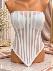 Corset Din Tulle Cu Balene Si Cupe M54