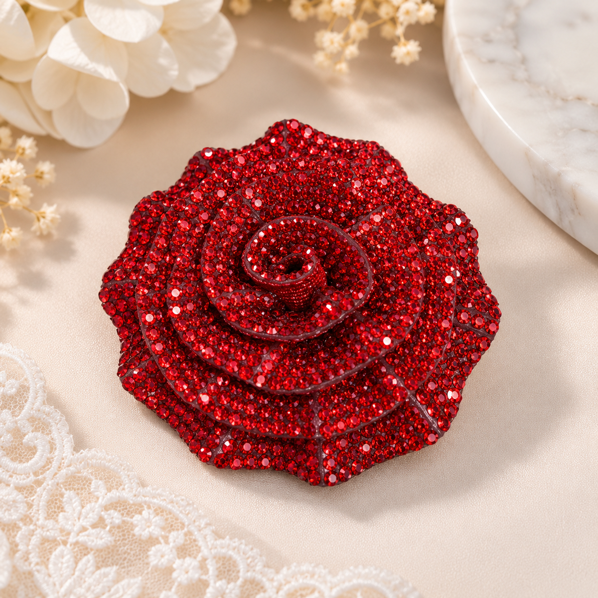 Floare Mica Cu Stras Rotunda 3D