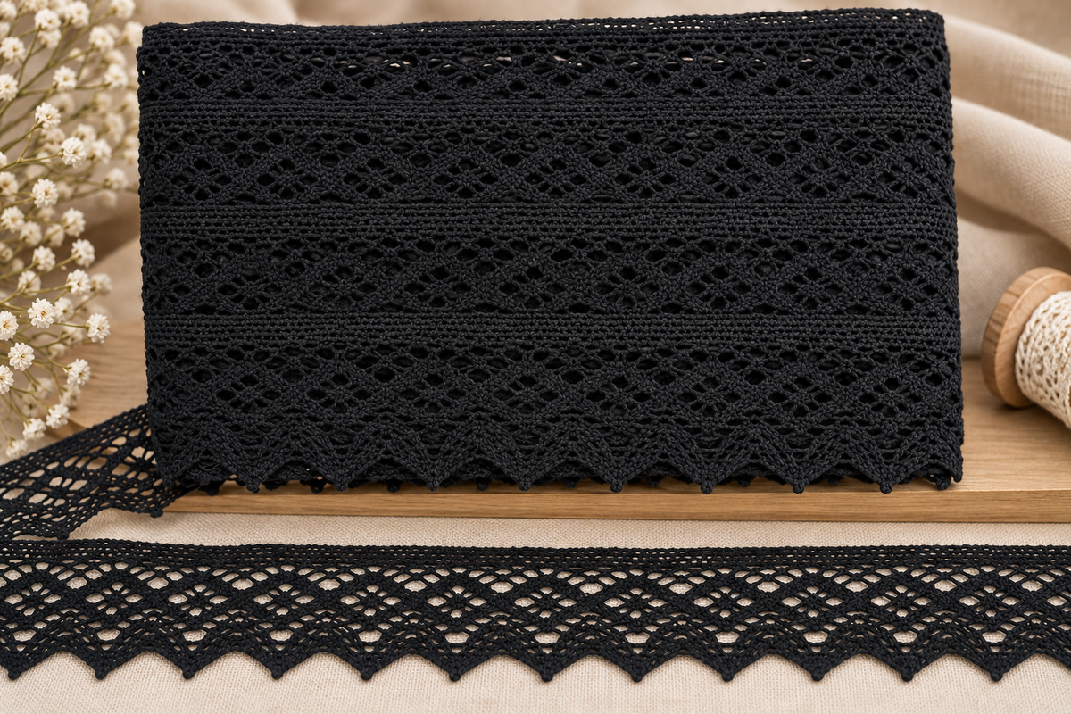 Dantela din Bumbac 4.5 cm,  15 Yards/Rola (13.7 Metri \ Rola) Model #2343