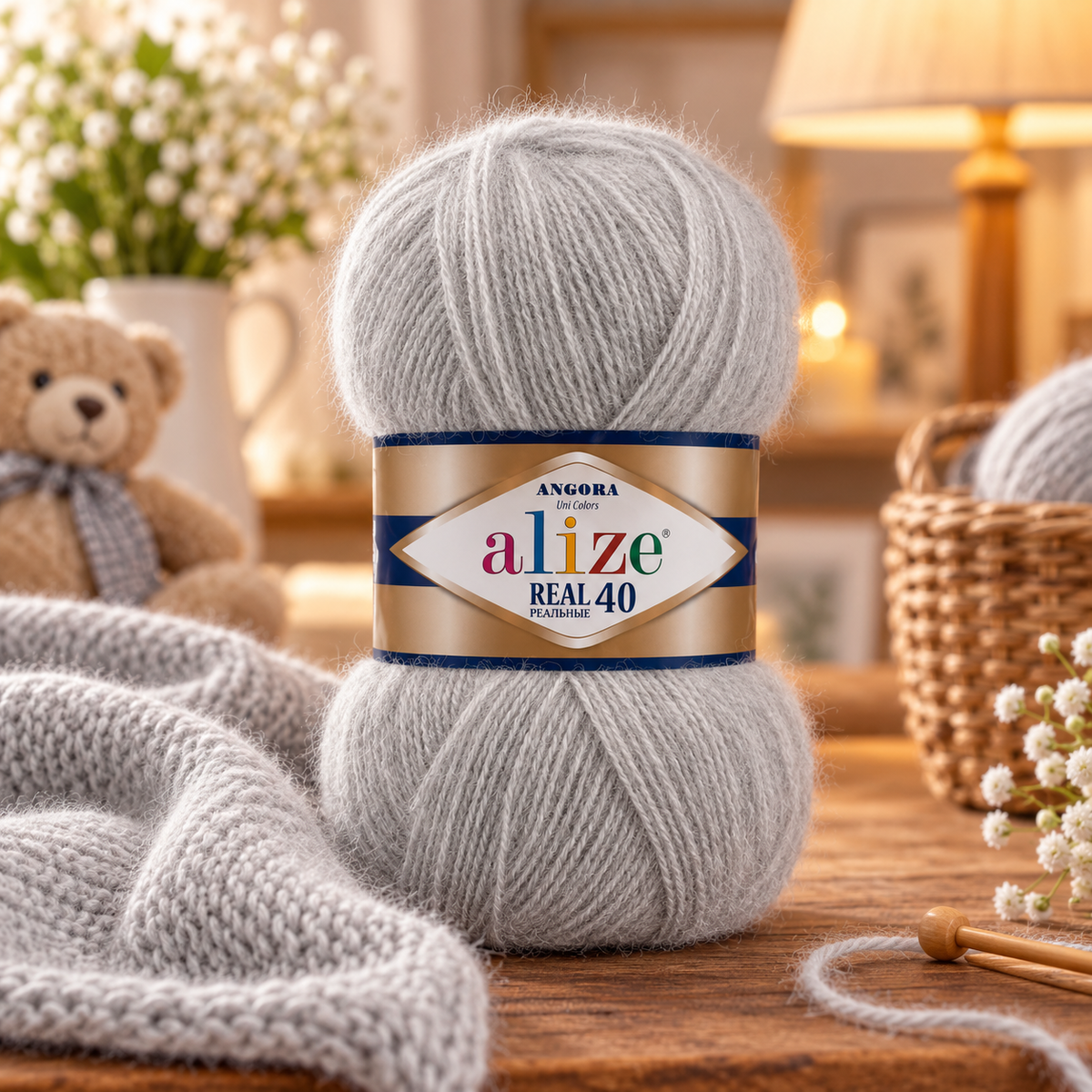 Fir de tricotat Alize Angora Real 40   (100g/buc)
