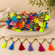 Banda cu Ciucuri Multicolori, 6 cm\la Metru, Model AT126