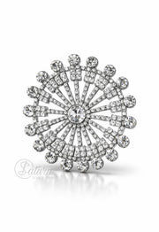 Accesoriu decorativ de lipit cu cristale – model DJ 9205-3, design circular stras argintiu, 9 cm mercerie saturn aplicatii de lipit 