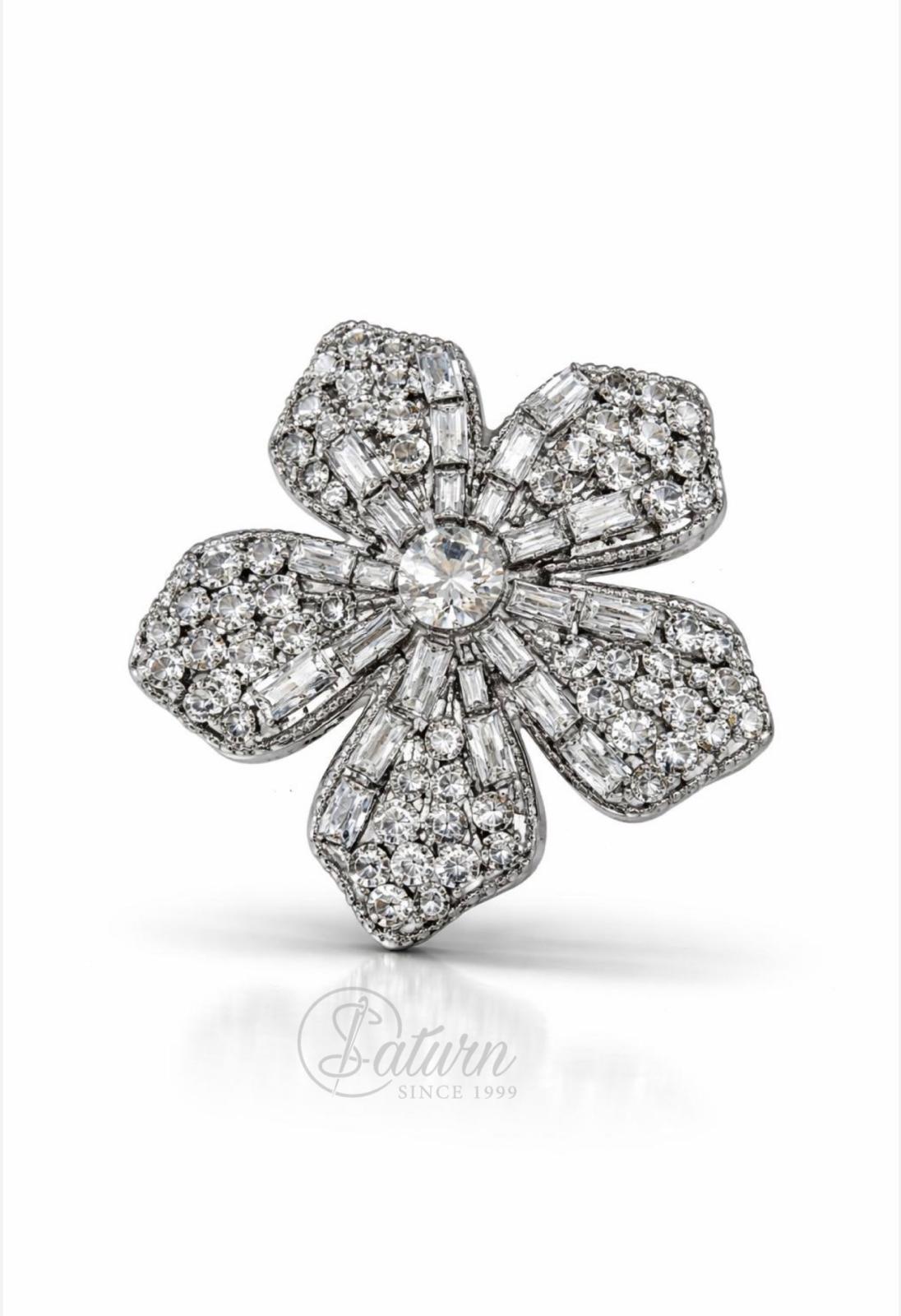 Accesoriu decorativ de lipit cu cristale – model DJ 9205, floare stras, 7 / 10 / 13 cm mercerie saturn accesorii de lipit