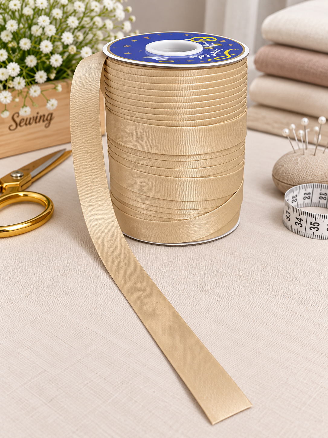 Banda bias satinata 20mm, 100 yards\Rola (91 m\Rola), banda pentru finisare croitorie,Diverse Culori