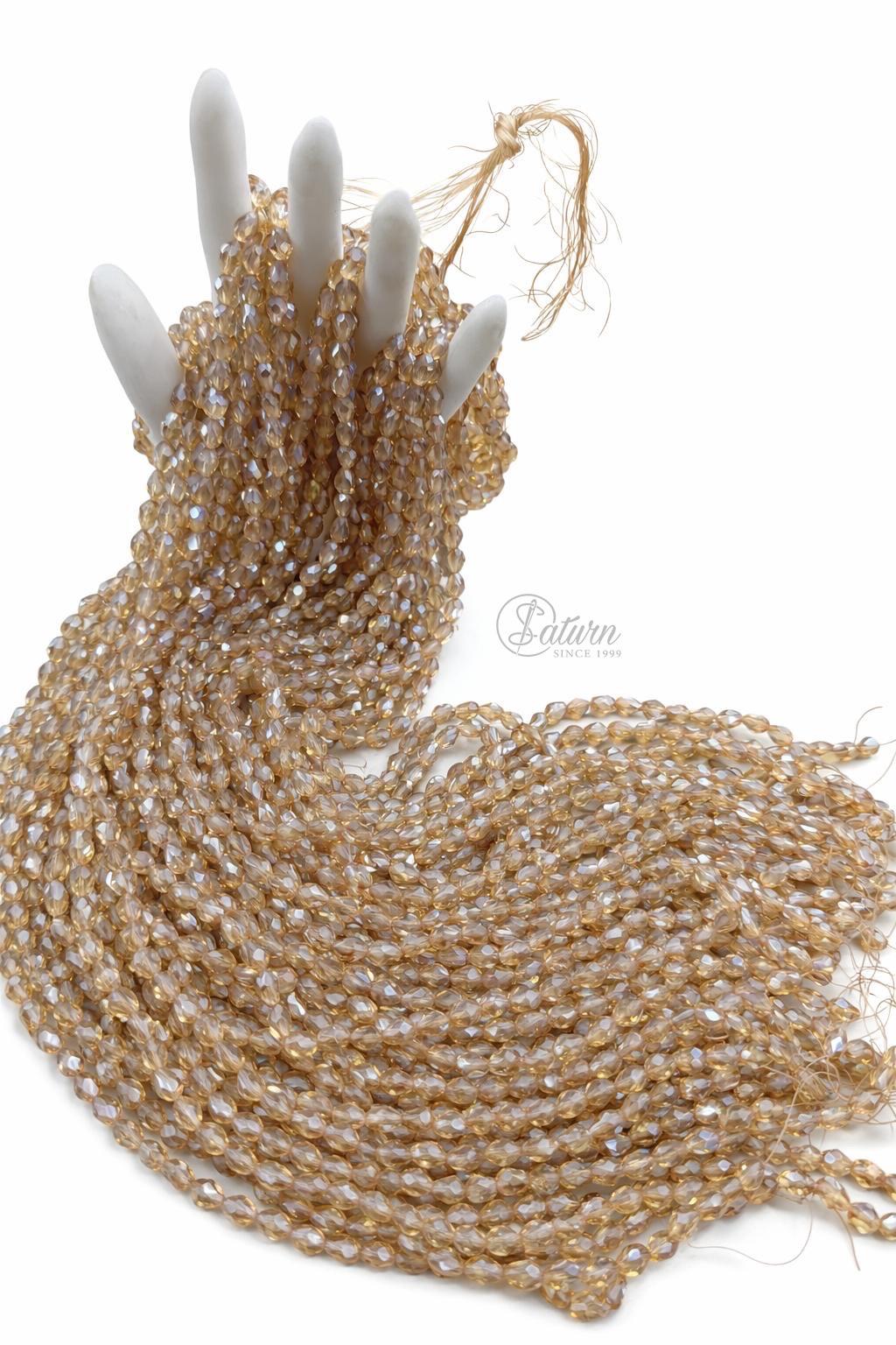 Sirag margele cristale fatetate 6x8 mm, model oval, 70 margele/sirag, culori diverse pentru bijuterii handmade MERCERIE SATURN 