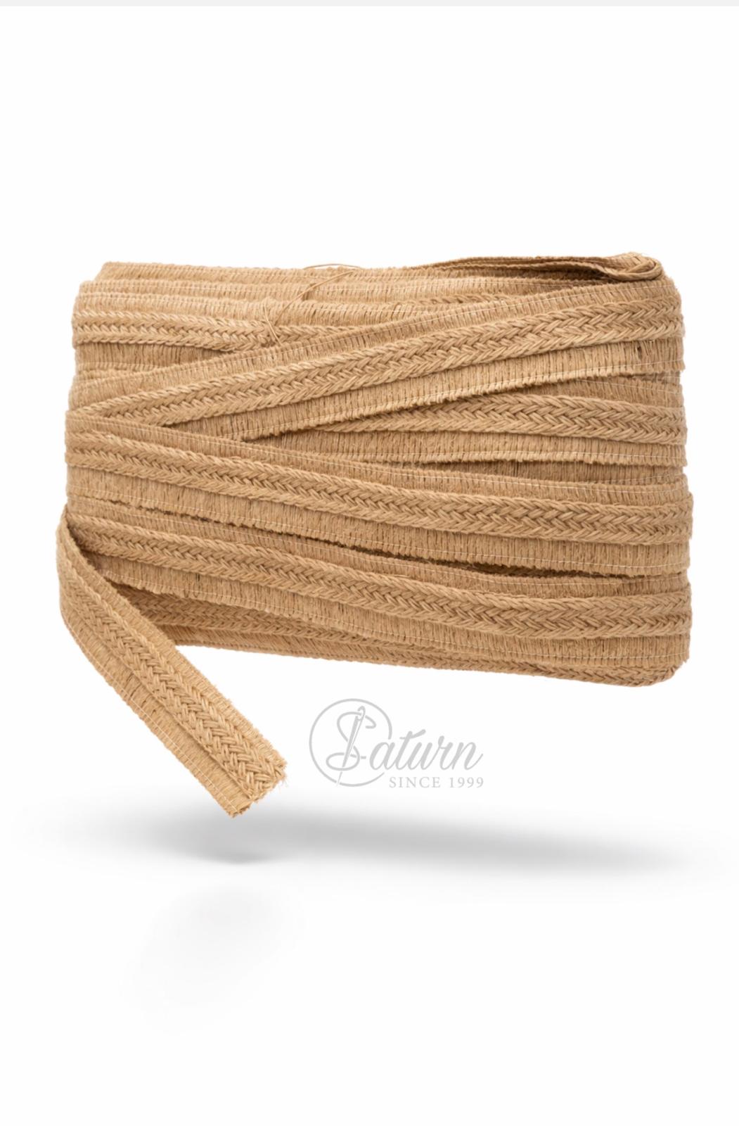 Banda Decorativa Tip Sfoara 4 cm– Model Natural Rustic mercerie saturn rustic,iuta 