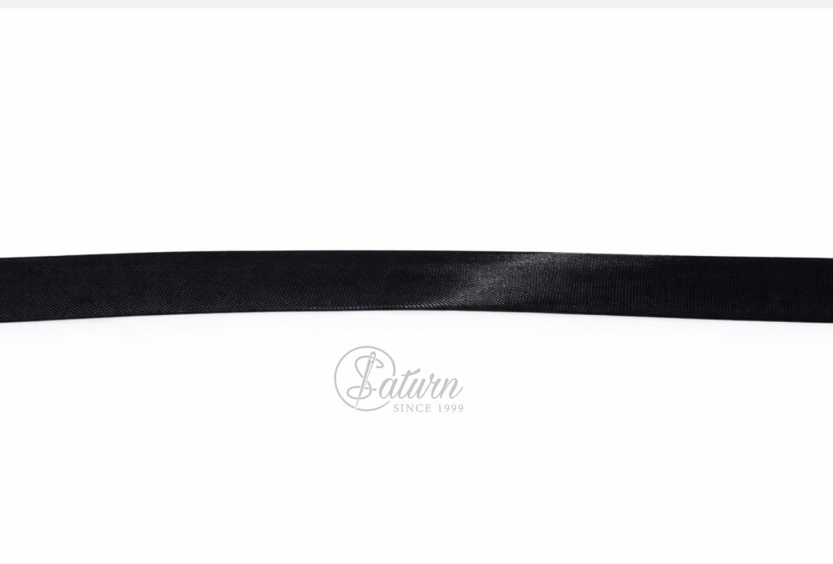 Banda bias satinata 20mm alb/negru – rola 100 yards (91 m), banda pentru finisare croitorie mercerie saturn 