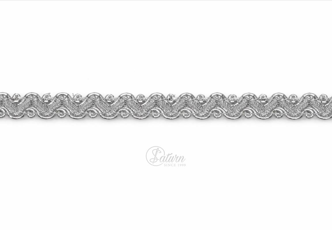 Banda decorativa aurie cu franjuri 2,7 cm M31– pasmanterie eleganta cu fir metalizat/la metru. mercerie saturn.
