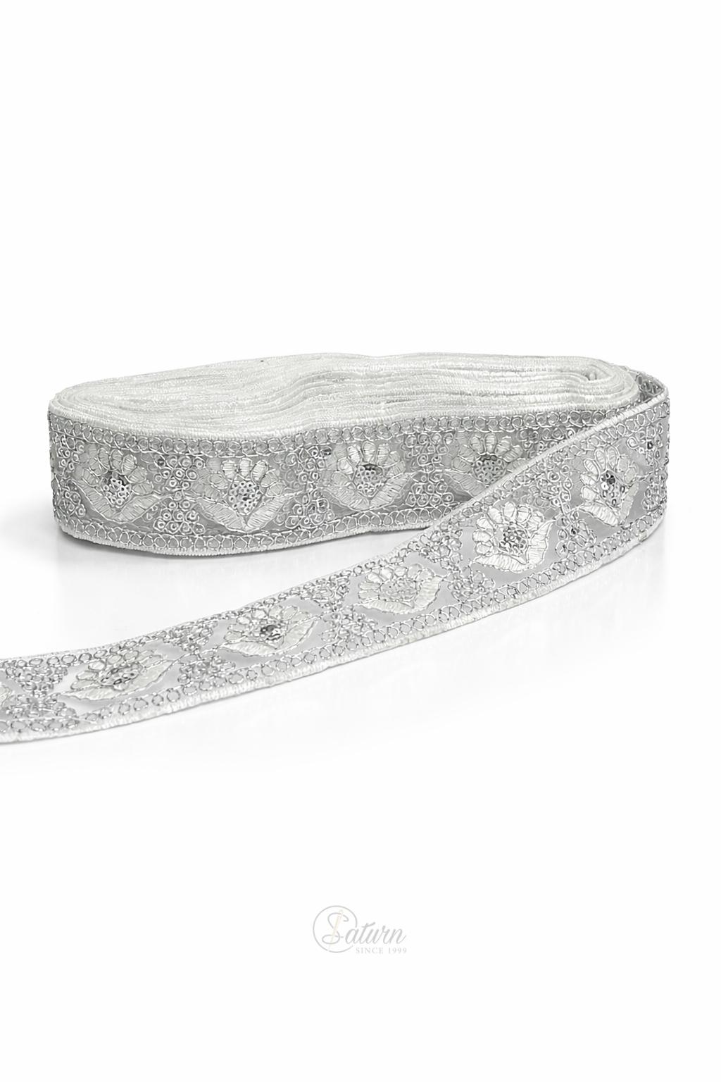 Banda decorativa brodata  cu paiete pentru rochii, costume si decor elegant/la metru