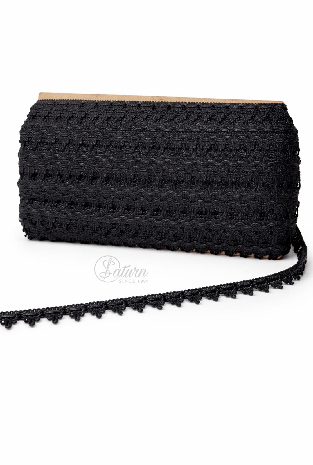Banda decorativa neagra cu model floral 2 cm M34 pasmanterie eleganta la metru banda decorativa
pasmanterie
accesorii cusut
fir metalizat
ornamente textile
materiale handmade Mercerie saturn 