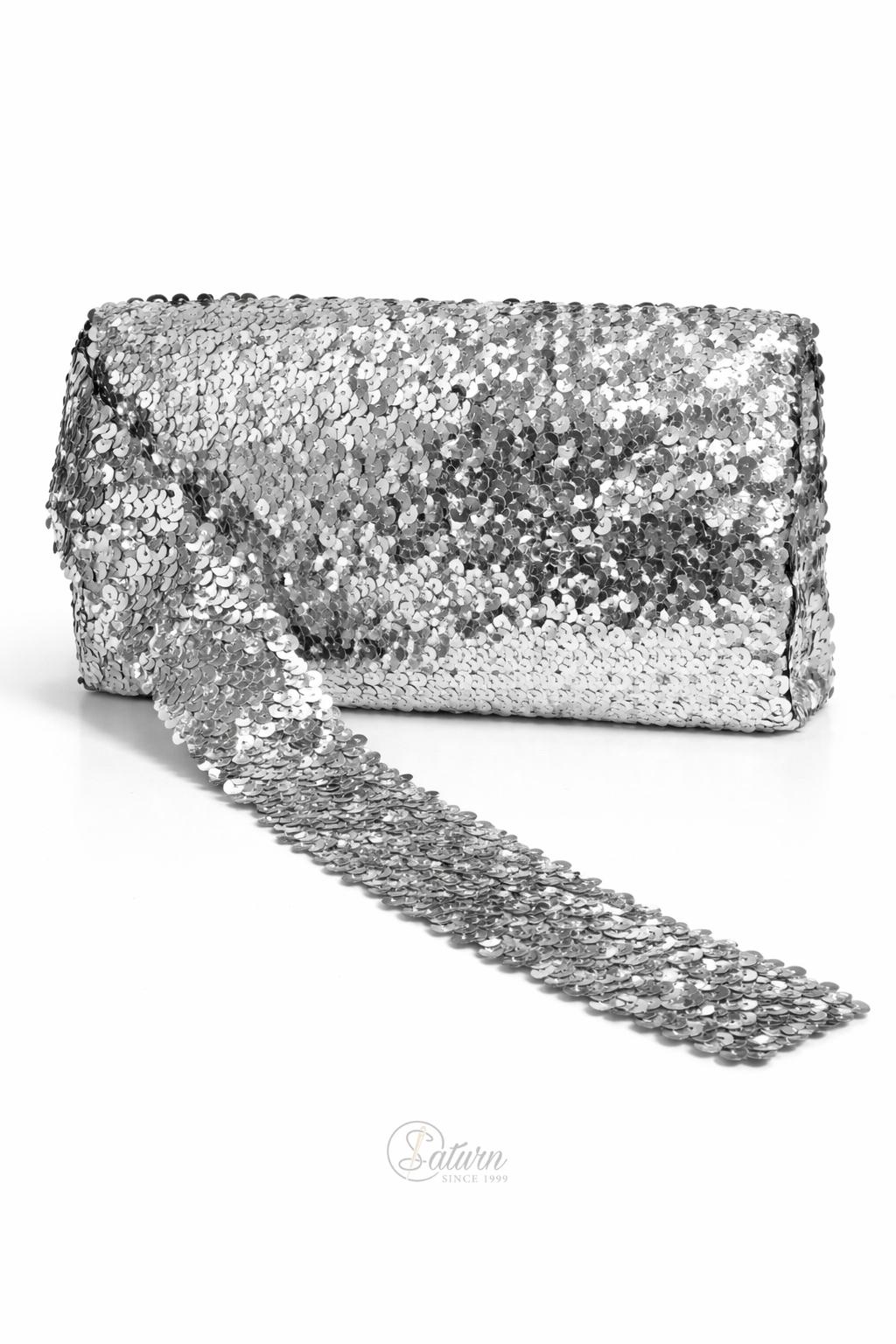 Banda decorativa elastica  cu paiete 4,5 cm – banda pentru rochii, costume si decor vestimentar/la metru arginie 
