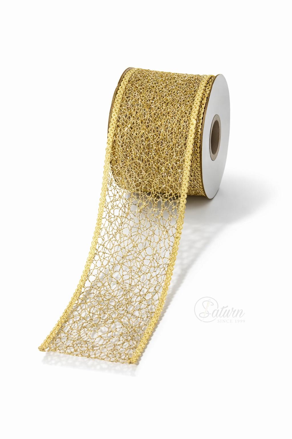 Banda decorativa lame 5 cm – argintiu si auriu, 10 yards (9,14 m), pentru rochii si decoratiuni