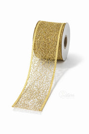 Banda decorativa lame 5 cm – argintiu si auriu, 10 yards (9,14 m), pentru rochii si decoratiuni