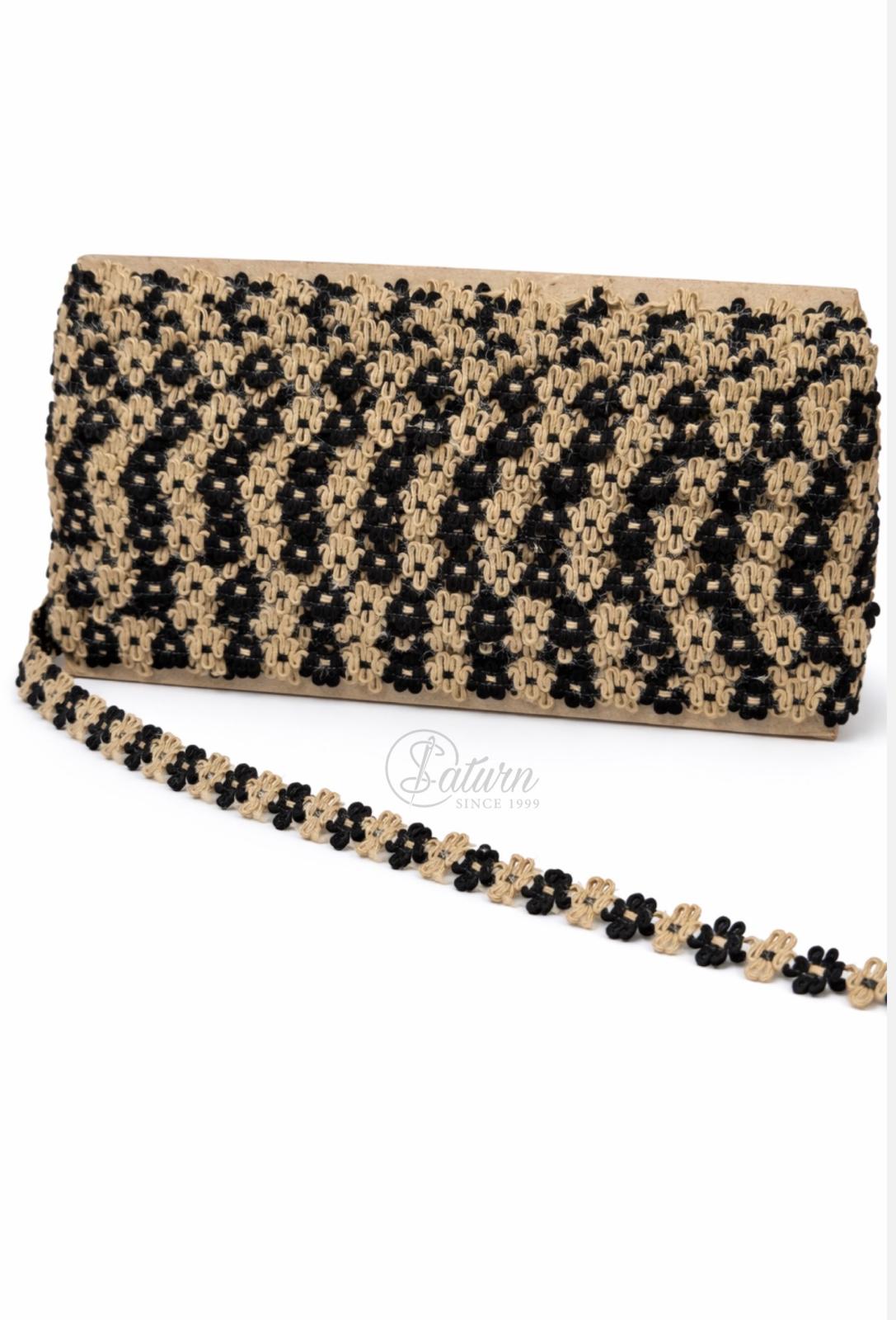 Banda decorativa tesuta bej cu negru 1,8 cm M9– model floral – la metru banda decorativa
pasmanterie
accesorii cusut
fir metalizat
ornamente textile
materiale handmade Mercerie saturn 