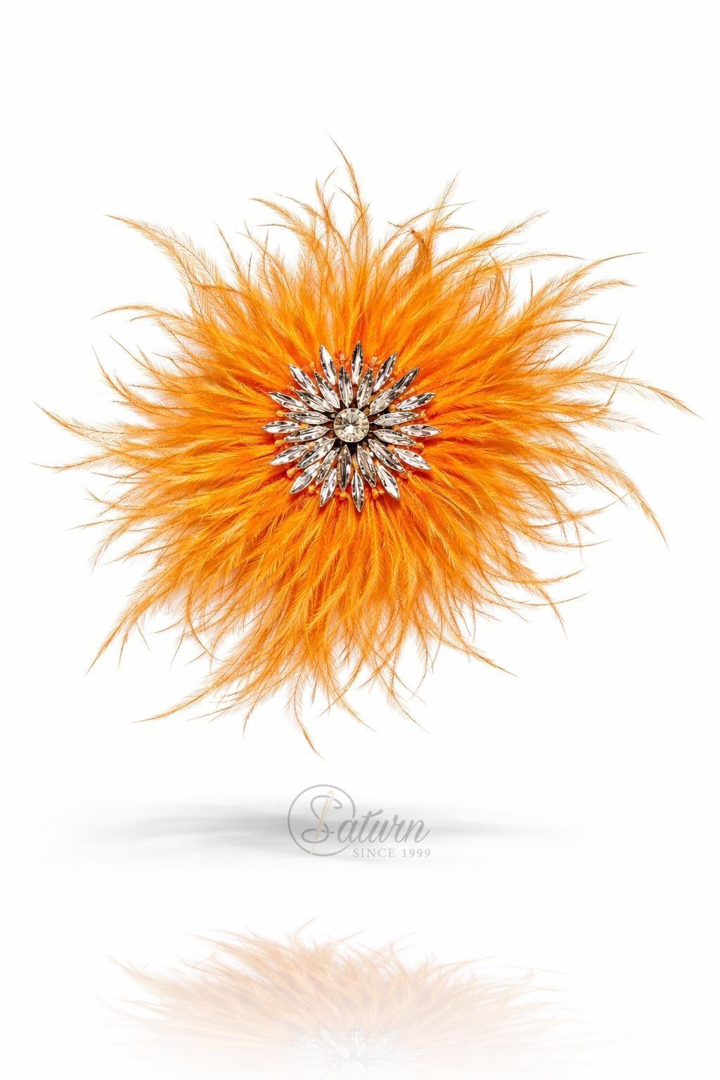 Brosa  Decorativa Din Pene De Strut  15cm – Accesorii Elegante Pentru Tinute Speciale mercerie saturn 