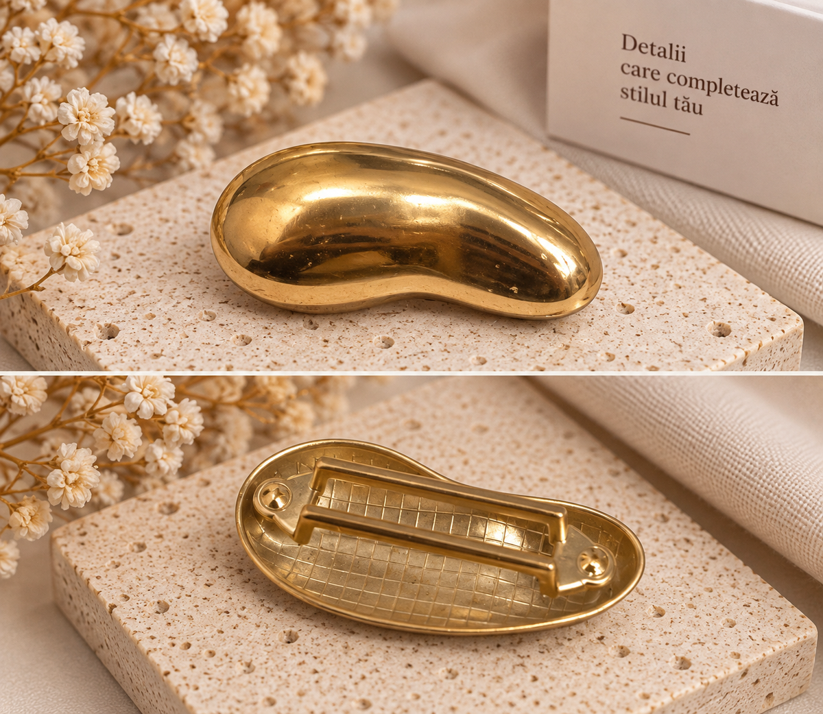 Catarama decorativa metalica aurie 5 x 2 cm – model elegant pentru curele si accesorii