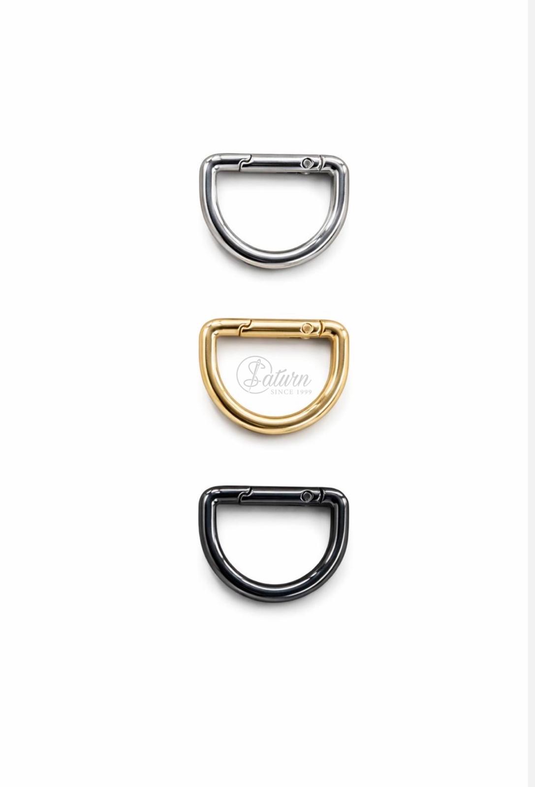 Carabina metalica in forma D – Catarama tip D-Ring pentru genti, curele, brelocuri si accesorii (auriu, argintiu, negru) mercerie saturn 