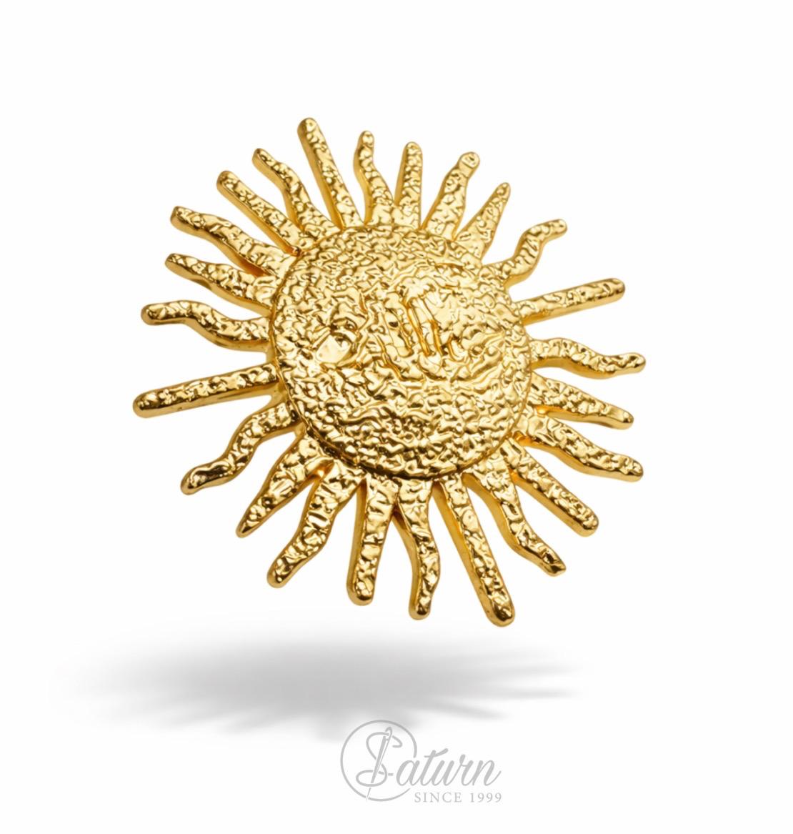 Catarama/accesoriu  metalic auriu  tip soare 6 cm pentru curele si decor vestimentar