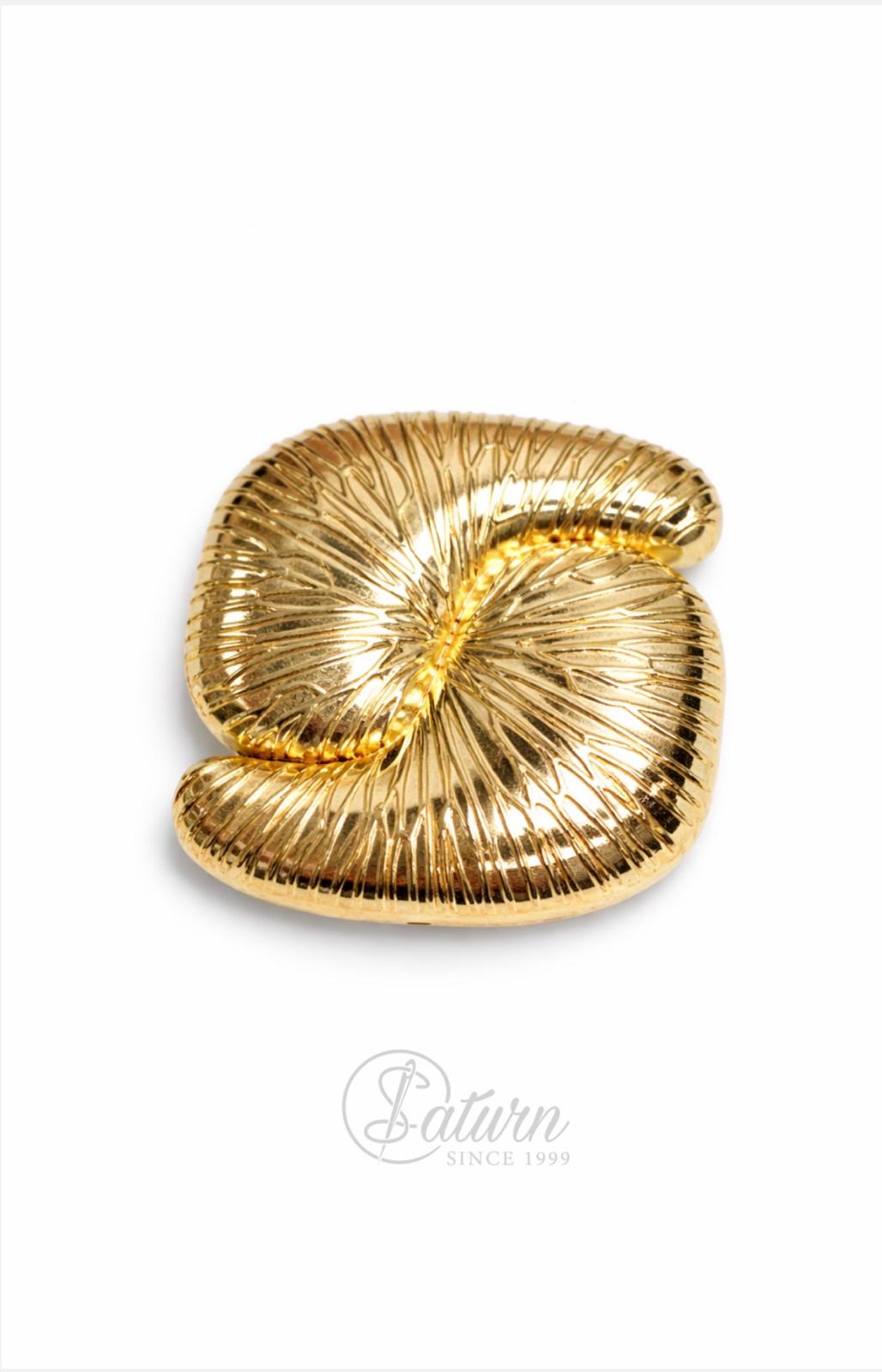 Catarama metalica aurie 5x5 cm model decorativ modern pentru curele si accesorii merceria saturn 