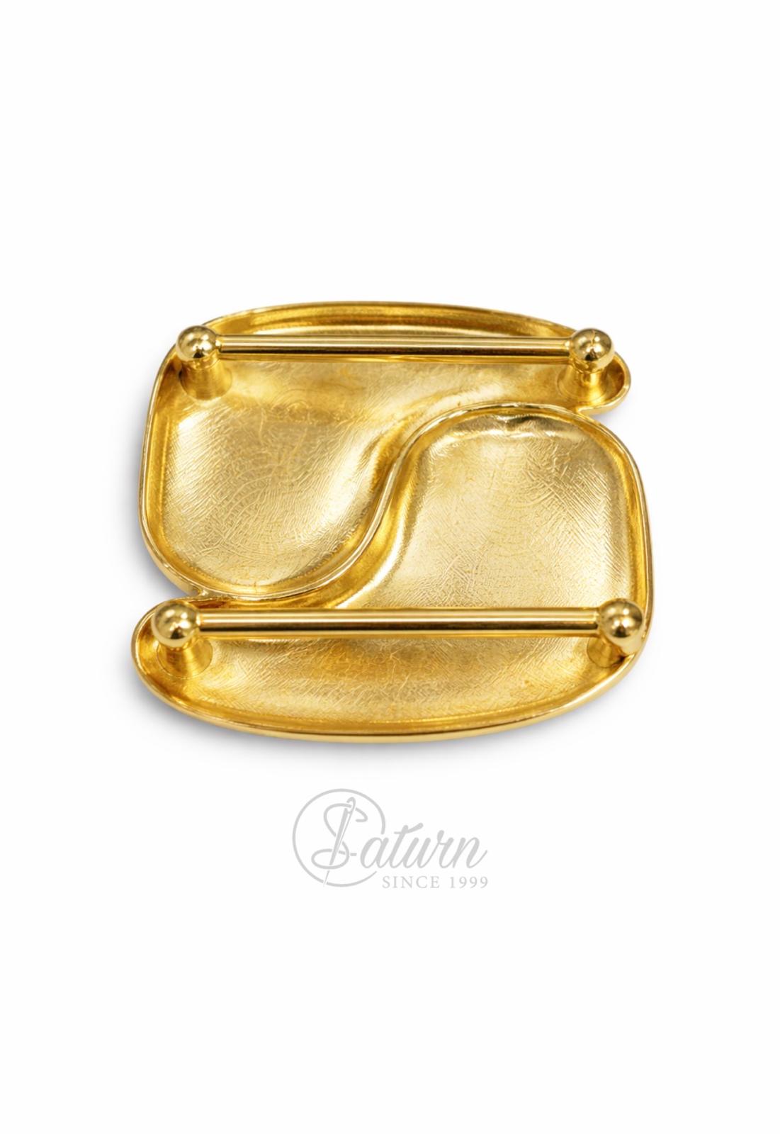 Catarama metalica aurie 5x5 cm model decorativ modern pentru curele si accesorii