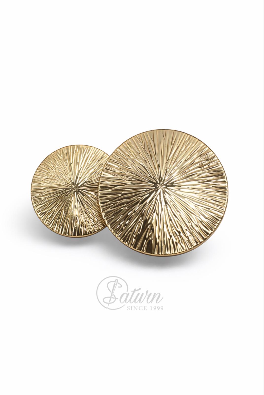Catarama metalica aurie rotunda 9,5 cm model decorativ pentru curele, rochii si accesorii mercerie saturn 