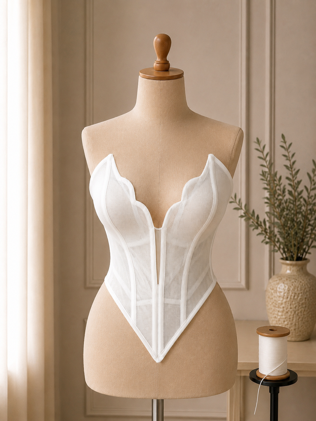 Corset alb pentru rochii de mireasa si ocazie M36