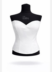 Corset din Tafta Elegant, Alb si Negru – M17 Sweetheart fara Bretele mercerie saturn 