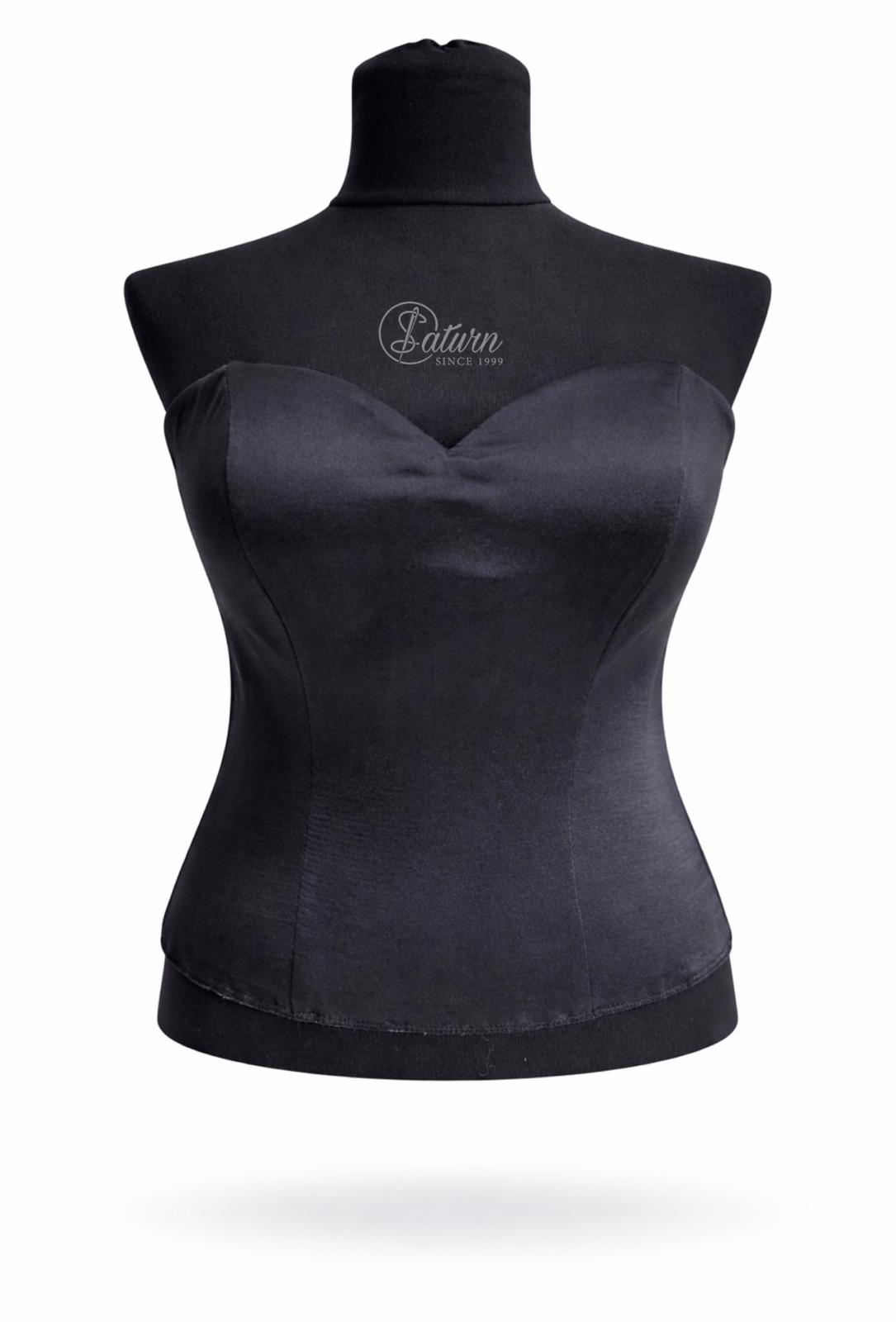 Corset din Tafta Elegant, Alb si Negru – M17 Sweetheart fara Bretele negru mercerie saturn 