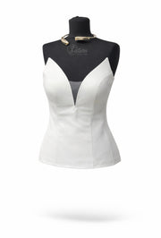 Corset modelator dama cu decolteu adanc in V  din tafta– corset elegant pentru rochii si tinute de ocazie M26