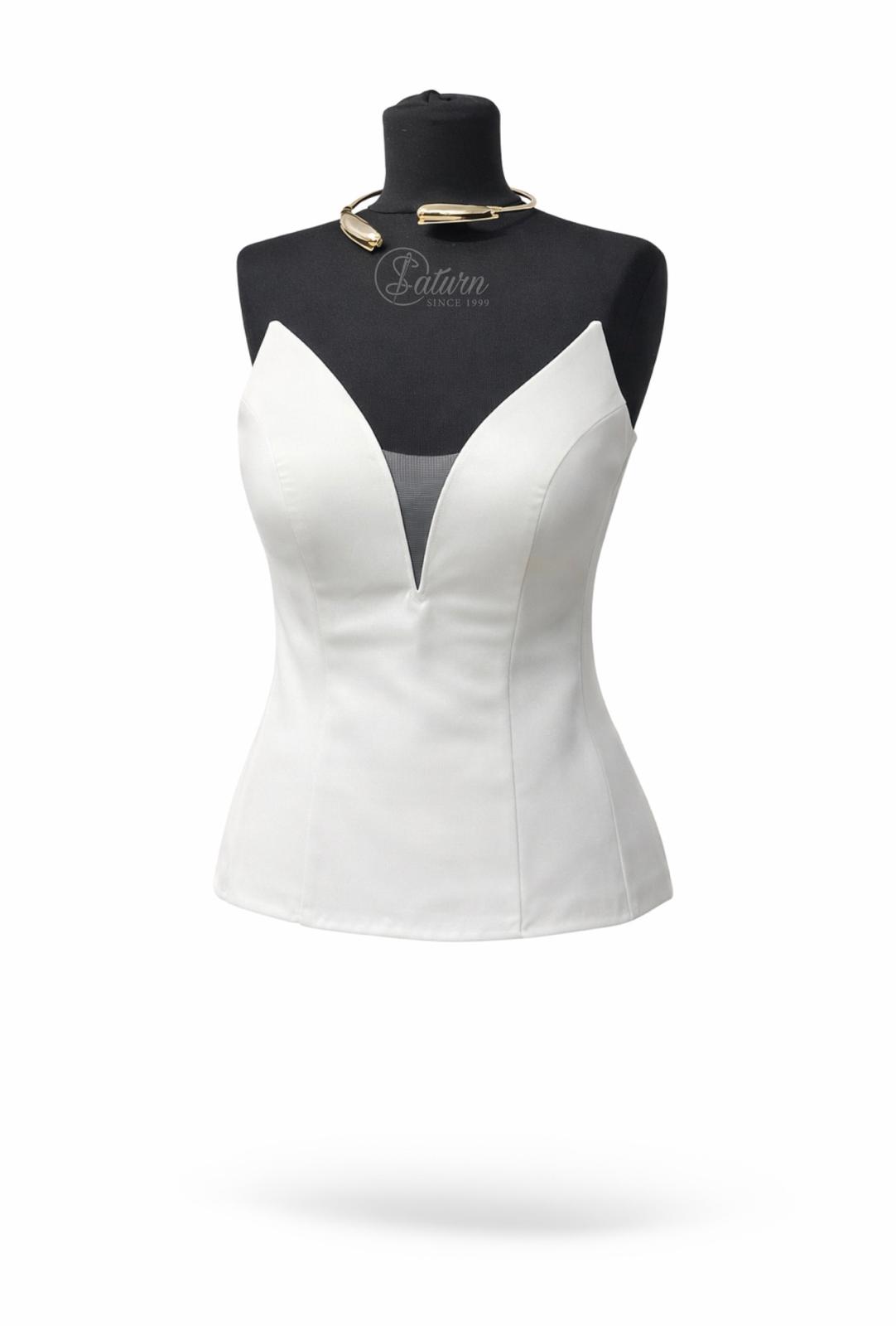 Corset modelator dama cu decolteu adanc in V  din tafta– corset elegant pentru rochii si tinute de ocazie M26