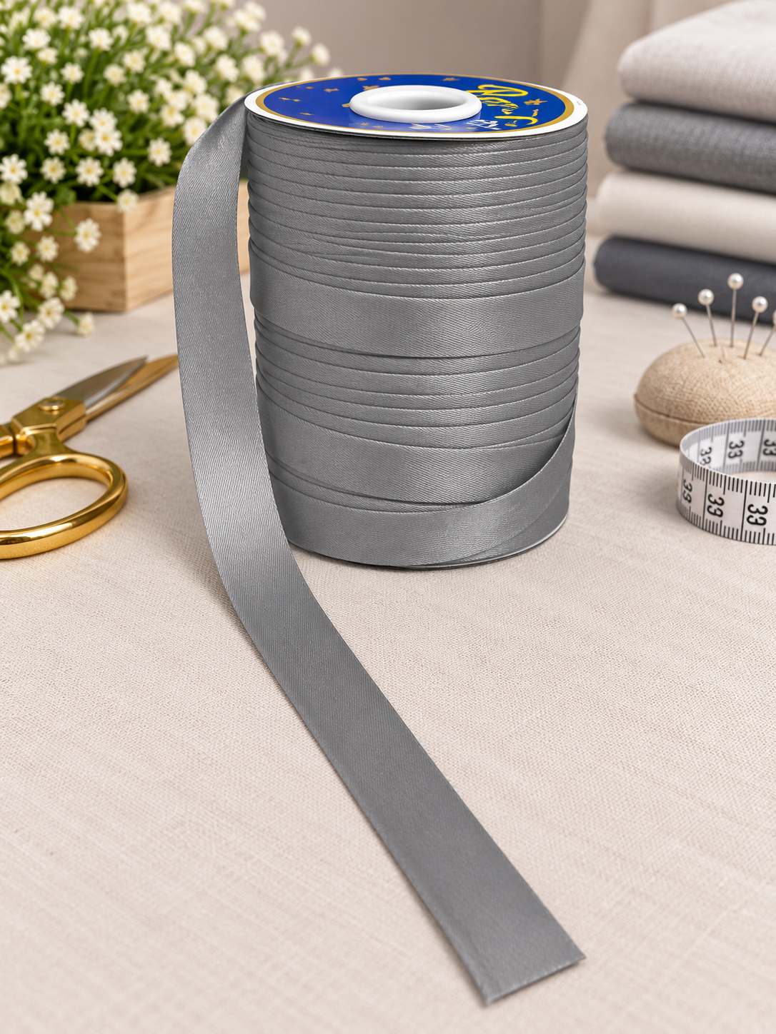 Banda bias satinata 20mm, 100 yards\Rola (91 m\Rola), banda pentru finisare croitorie,Diverse Culori