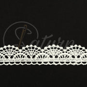 DANTELA GABIR DIN POLIESTER #4478-10-2.5CM(10 YARDS/CARD 9,10 METRI) mercerie saturn  alba 
