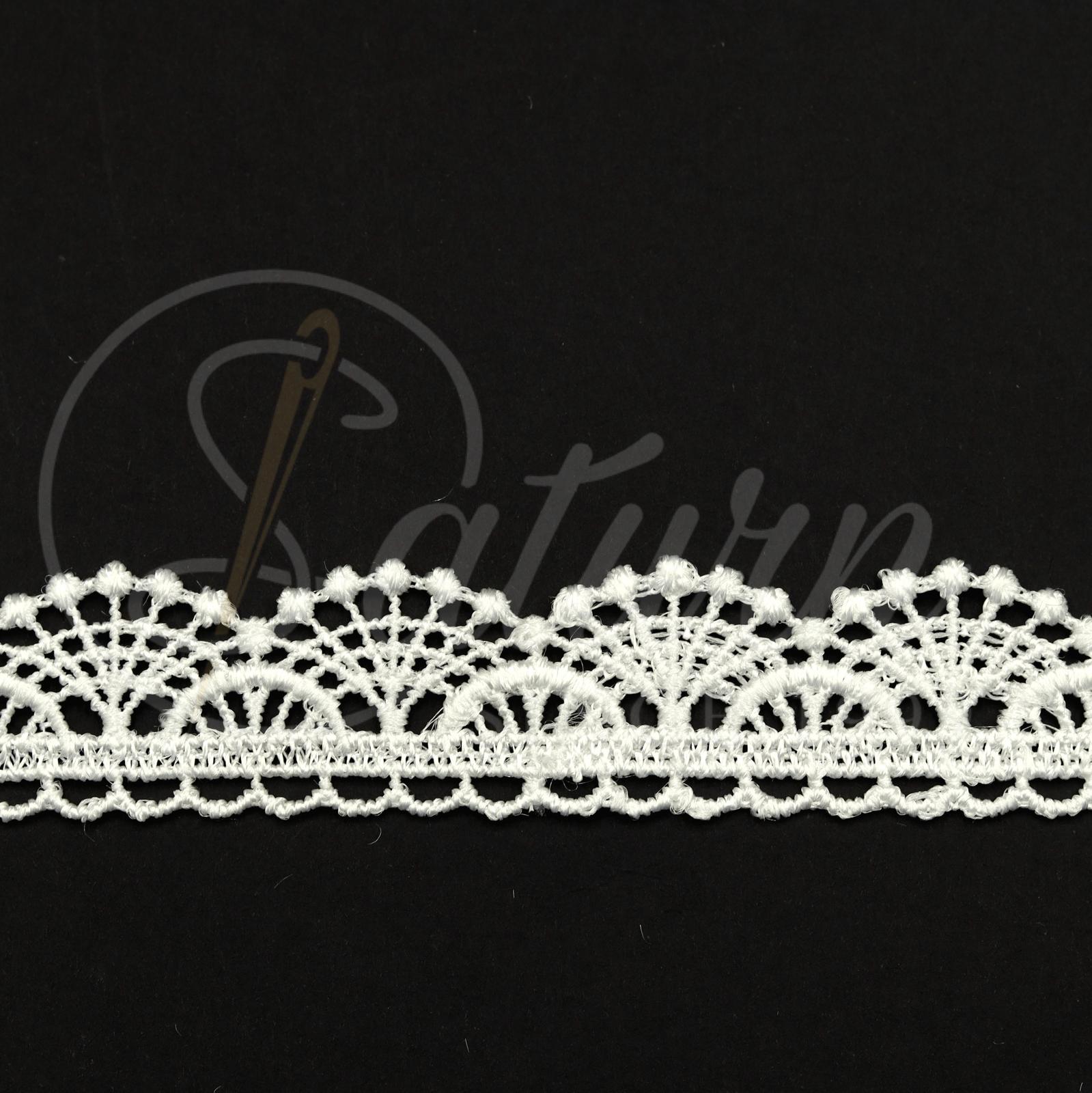 DANTELA GABIR DIN POLIESTER #4478-10-2.5CM(10 YARDS/CARD 9,10 METRI) mercerie saturn  alba 